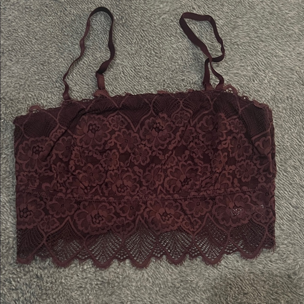 Aerie Lace Bralette in Deep Burgundy